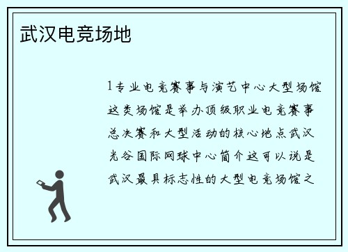 武汉电竞场地